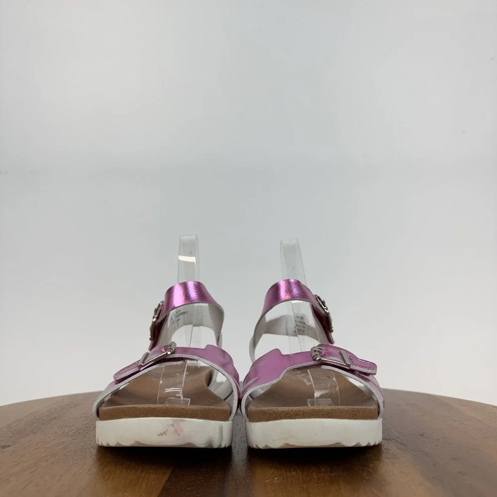 New Big Kids Girls Nina Lacey‎ Metallic Pink Strappy Platform Sandals Size 2 Y